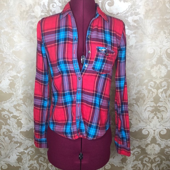 Hollister Tops - Hollister Plaid Long Sleeve Button Down Size S